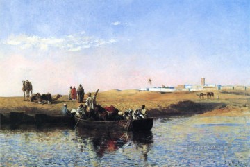  Morocco Oil Painting - Scene at Sale Morocco Arabian Edwin Lord Weeks